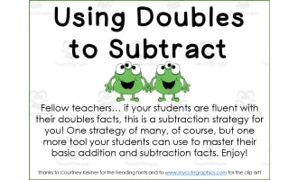 Using Doubles to Subtract Printable Pack