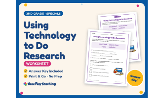 Using Technology to Do Research Worksheet – 2nd Grade Prompts Practice