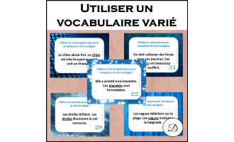 Utiliser un vocabulaire varié - 32 cartes à tâches