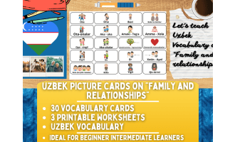 Uzbek Picture Vocabulary Flashcards - Family & Relationships