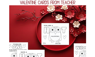 Valentine Card from Teachers, DIY Valentines Day Coloring Pages