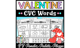 Valentine CVC Words - Cut and Paste