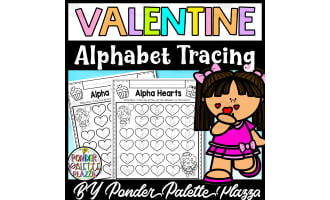 Valentine Tracing Alphabet - Uppercase and Lowercase Letters