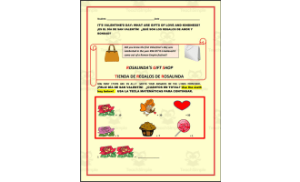 VALENTINE'S DAY ACTIVITY: HOW MANY IN ALL?  ENGLISH/ SPANISH /ESL