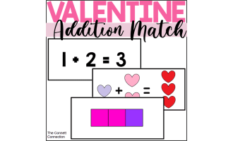 Valentine's Day Addition Matching Cards
