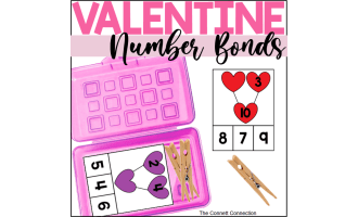 Valentine's Day Addition Number Bond Clip Cards