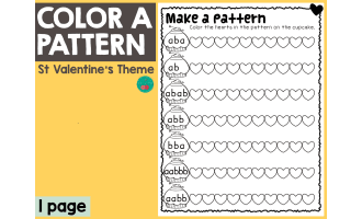 Valentine's Day Color a Pattern