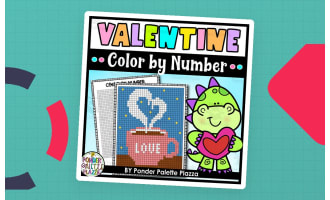 Valentine's Day Color By Number - A Cup of Love