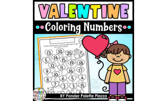 Valentine's Day Coloring Activtity - Numbers 1-20