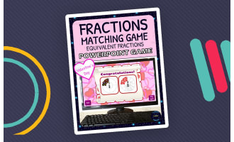 Valentines Day Equivalent Fractions Matching Game Activity - Digital - Fraction Donuts and Symbols