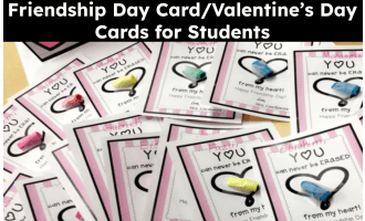Valentine's Day + Friendship Day Eraser Gift Tag