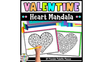 Valentine's Day Heart Mandala Coloring