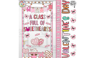 Valentine’s Day Hearts Door Decor or Bulletin Board Kit