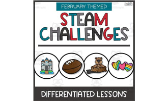 Valentine’s Day Kindergarten STEM Activities and STEAM Challenge Task Cards for February