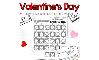 Valentine's Day Letter Match |Kindergarten Literacy Centers Activities