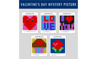 Valentine's Day Mystery Picture, Hundreds Chart, Fun Activity