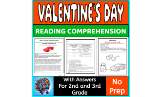 Valentine's Day Reading Comprehension Passage Sub Plan for 2nd and 3rd