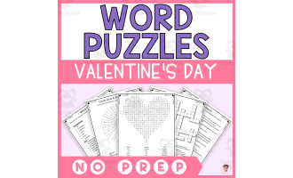Valentine's Day Word Puzzles (Word Searches, Crosswords, and More)