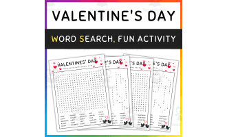 Valentine's Day Word Search, Puzzle Activity