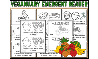 Veganuary Emergent Reader | World Vegan Day Mini-book for Early Reader