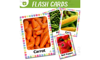 Vegetable Vocabulary Flashcards with Real Photos for Preschool
