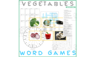 VEGETABLES: Word Games with Puzzles Crossword Wordsearch Anagram