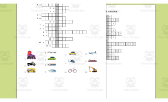Vehicles in French Crossword Puzzle - Nomme les véhicules