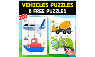 VEHICLES PUZZLES | 8 FREE PUZZLES