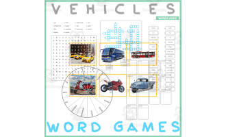 VEHICLES: Word Games with Puzzles Crossword Wordsearch