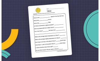 Venus Planet Worksheet