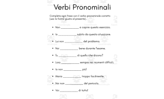 Verbi Pronominali - pronominal verbs italian exercises