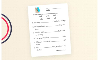 Verbs Fill in the Blank Worksheet
