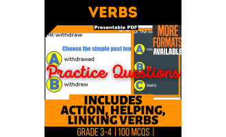 Verbs Practice Questions - Grade 3-4 Grammar (Presentable PDF)