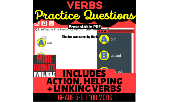 Verbs Practice Questions - Grammar Grade 5-6 (Presentable PDF)