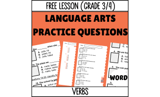 Verbs Sample: Grammar Grades 3-4 (Word)