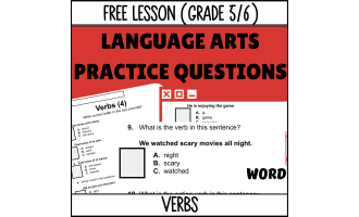 Verbs Sample Lesson - Grammar Grade 5-6 (Word)