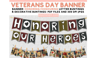 Veterans Day Memorial Day Banner- Bulletin Boards, Activities, Crafts