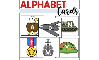 Veteran's Day Memorial Day Military Alphabet Cards