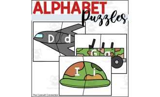 Veteran's Day Memorial Day Military Alphabet Puzzles