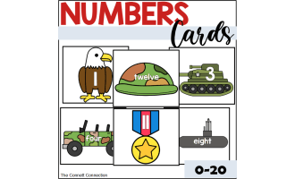 Veteran's Day Memorial Day Military Number Cards