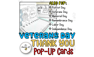 Veterans Day Pop-Up Thank You Card | Veterans Day Project