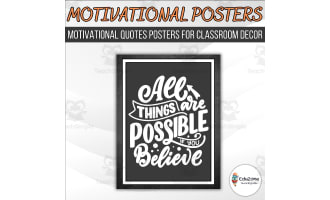 Vibrant classroom decor with motivational quotes | Classroom Poster.
