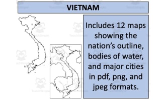 Vietnam Map Resources – 12 Printable Map Sheets