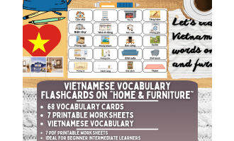 Vietnamese Picture Vocabulary Flashcards - Home & Furniture