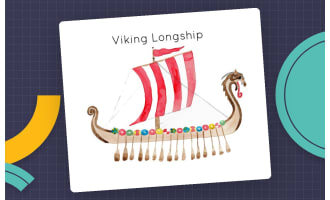 Viking Longship Poster + Labelling Activity