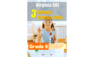 Virginia SOL Pack of 3 Science Practice Tests for Grade 8
