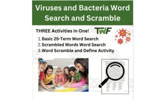 Viruses and Bacteria Word Search and Scramble Review Activity