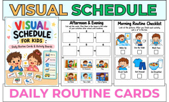 Visual Schedule for Kids Daily Routine Cards,First Then Board activity