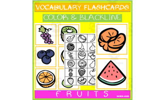 Vocabulary Illustration Flashcards | FRUITS