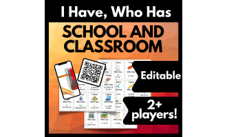 Vocabulary Review Game Back to School Words I Have, Who Has, Editable